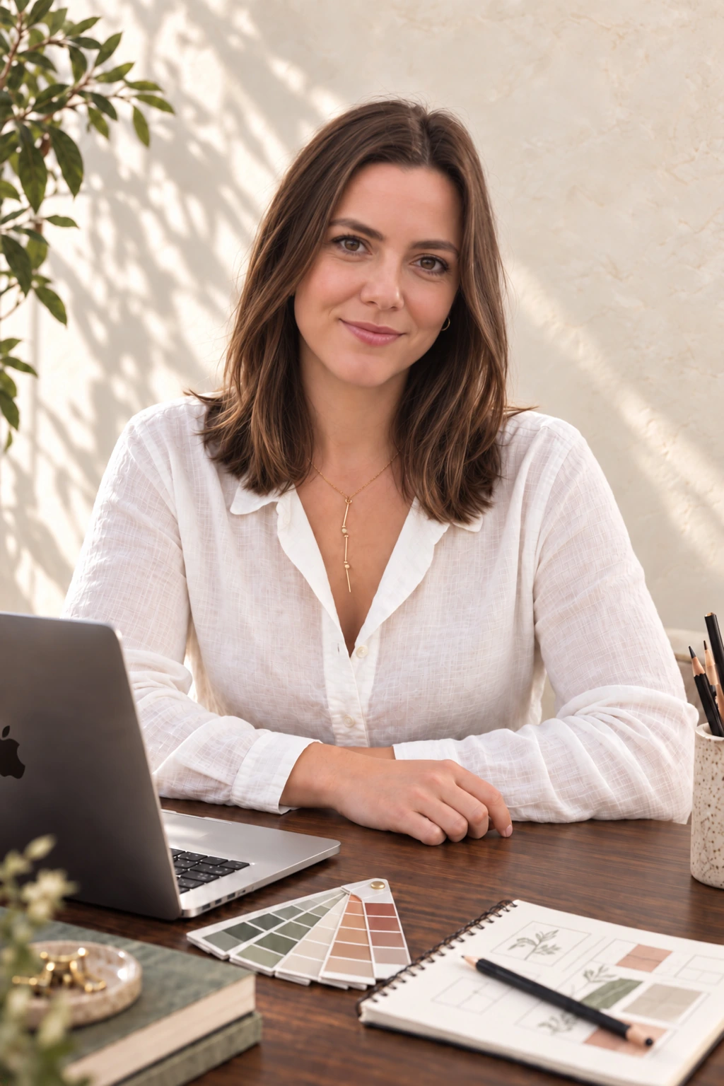 Carolin Wieser an ihrem Schreibtisch